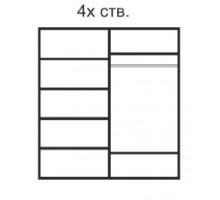 Четырехстворчатый шкаф для одежды Rimini Solo РМШ2/4 (s) (черный)